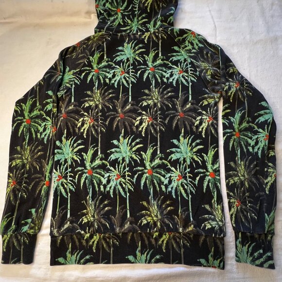Scotch & Soda All Over Palm Tree Print French Terry Pullover Green Hoodie (M) - Picture 16 of 16
